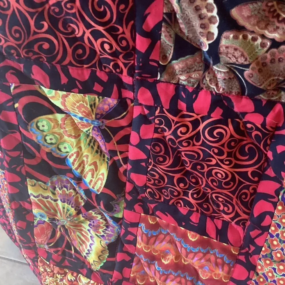 NWT. Hand Crafted Bright and Beautiful Butterfly Quilt
